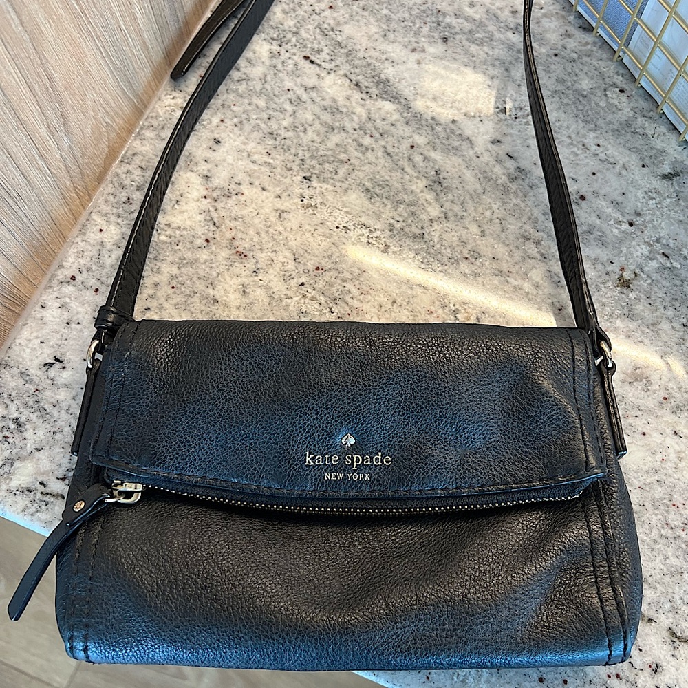 Kate Spade crossbody purse (black leather)